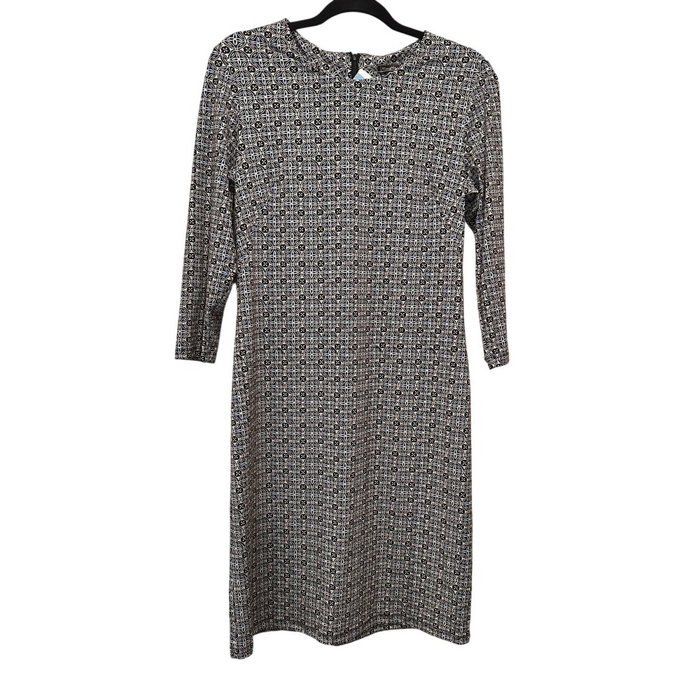J McLaughlin Women Medium‎ Geometric Print Long Sleeve Knee Length Dress